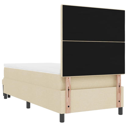 Boxspringbett mit Matratze Creme 100 x 200 cm Stoff