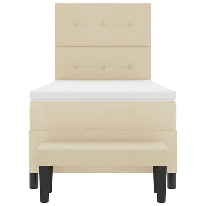 Boxspringbett mit Matratze Creme 100 x 200 cm Stoff