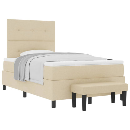Boxspringbett mit Matratze Creme 120 x 200 cm Stoff