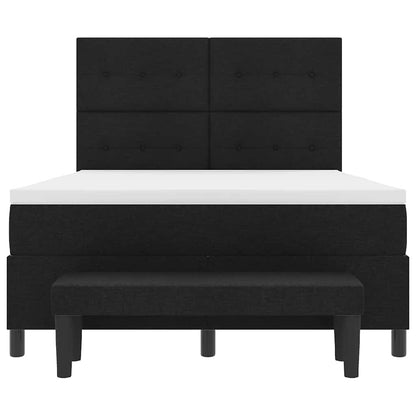 Boxspringbett mit Matratze Schwarz 140 x 190 cm Stoff