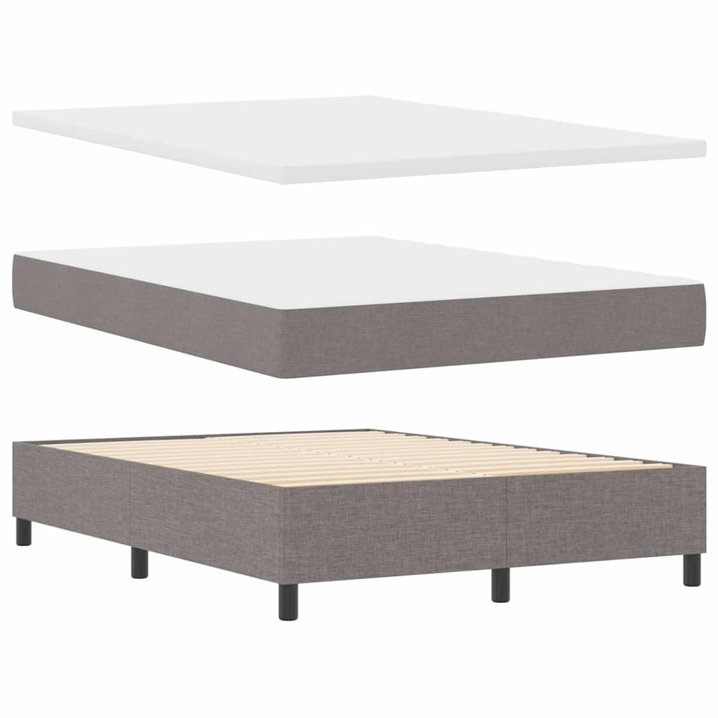Boxspringbett mit Matratze Taupe 140 x 190 cm Stoff