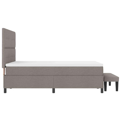 Boxspringbett mit Matratze Taupe 140 x 190 cm Stoff