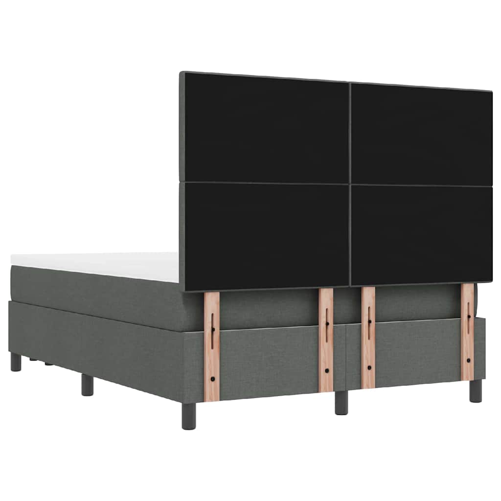 Boxspringbett mit Matratze Dunkelgrau 140 x 200 cm Stoff