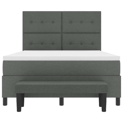 Boxspringbett mit Matratze Dunkelgrau 140 x 200 cm Stoff