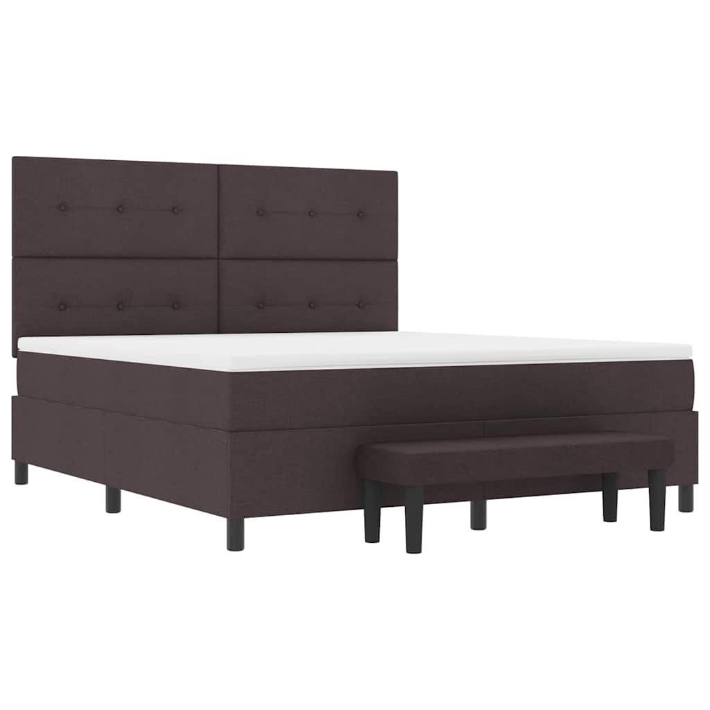 vidaXL Boxspringbett mit Matratze Dunkelbraun 180 x 200 cm Stoff
