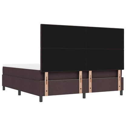 vidaXL Boxspringbett mit Matratze Dunkelbraun 180 x 200 cm Stoff