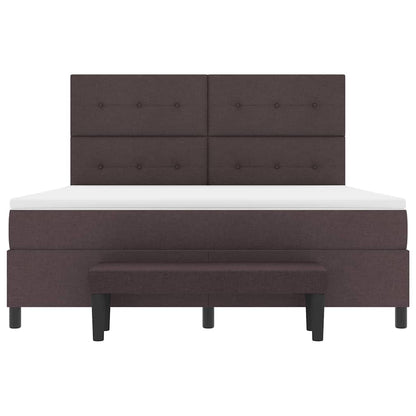vidaXL Boxspringbett mit Matratze Dunkelbraun 180 x 200 cm Stoff