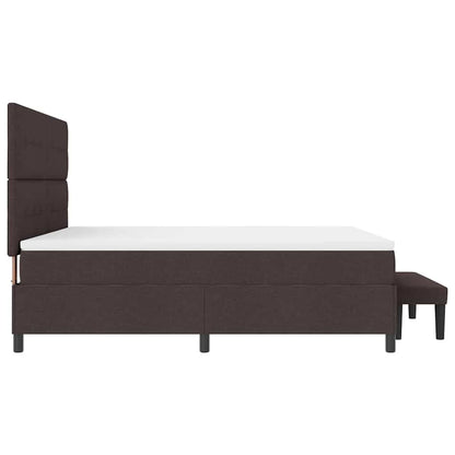 vidaXL Boxspringbett mit Matratze Dunkelbraun 180 x 200 cm Stoff