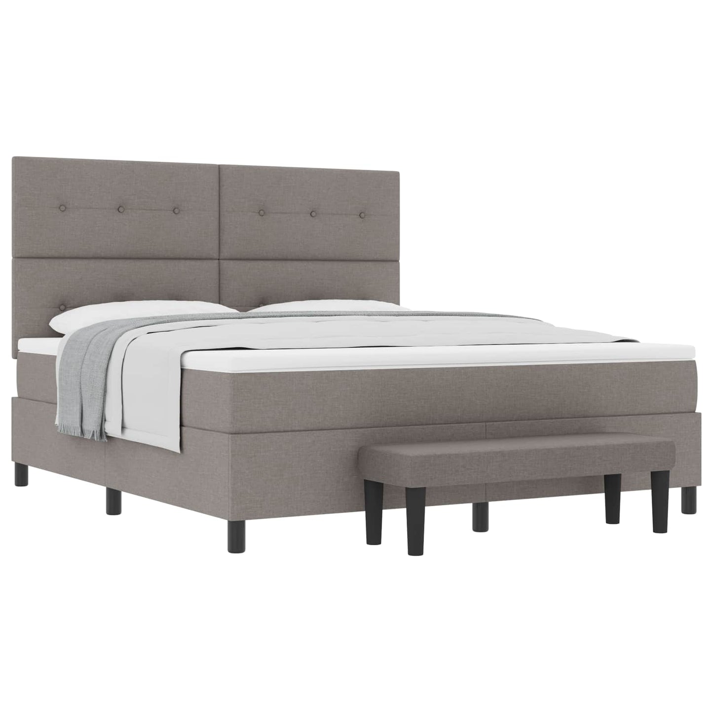 Boxspringbett mit Matratze Taupe 180 x 200 cm Stoff