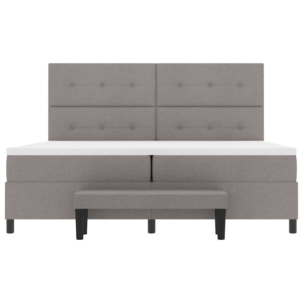 Boxspringbett mit Matratze Taupe 200 x 200 cm Stoff