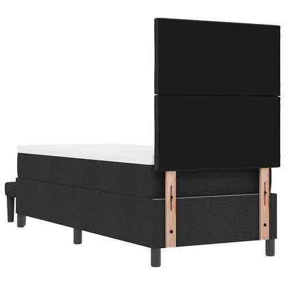 Boxspringbett mit Matratze Schwarz 80 x 200 cm Stoff