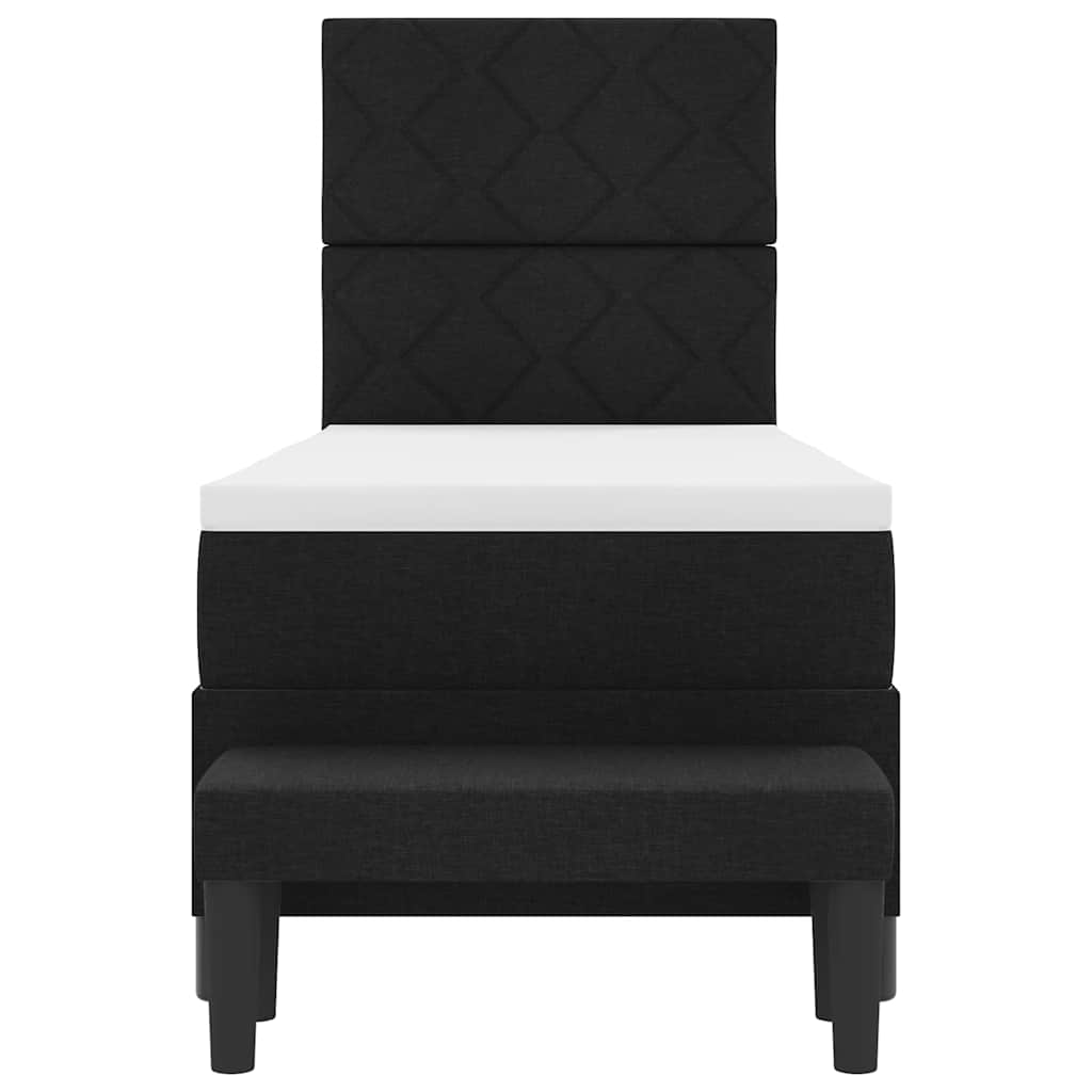 Boxspringbett mit Matratze Schwarz 80 x 200 cm Stoff