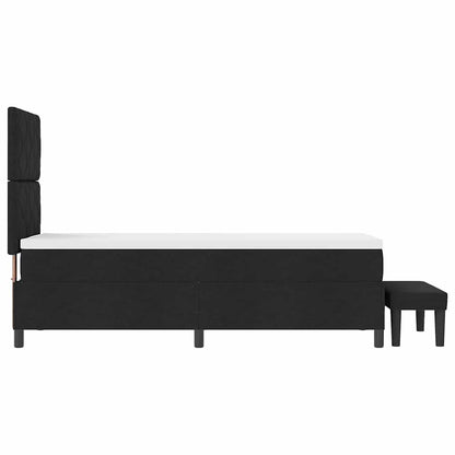 Boxspringbett mit Matratze Schwarz 80 x 200 cm Stoff