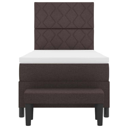 Boxspringbett mit Matratze Dunkelbraun 100 x 200 cm Stoff