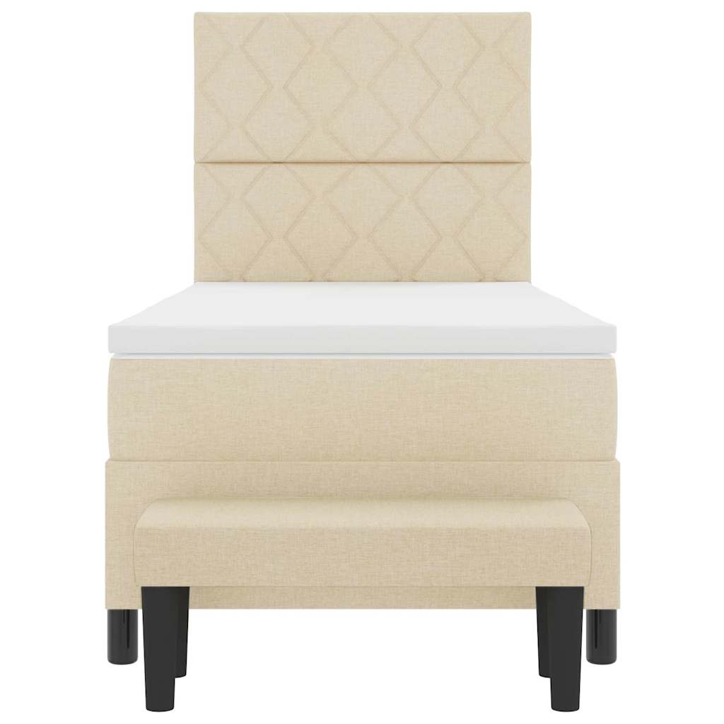 Boxspringbett mit Matratze Creme 100 x 200 cm Stoff