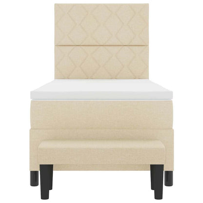 Boxspringbett mit Matratze Creme 100 x 200 cm Stoff