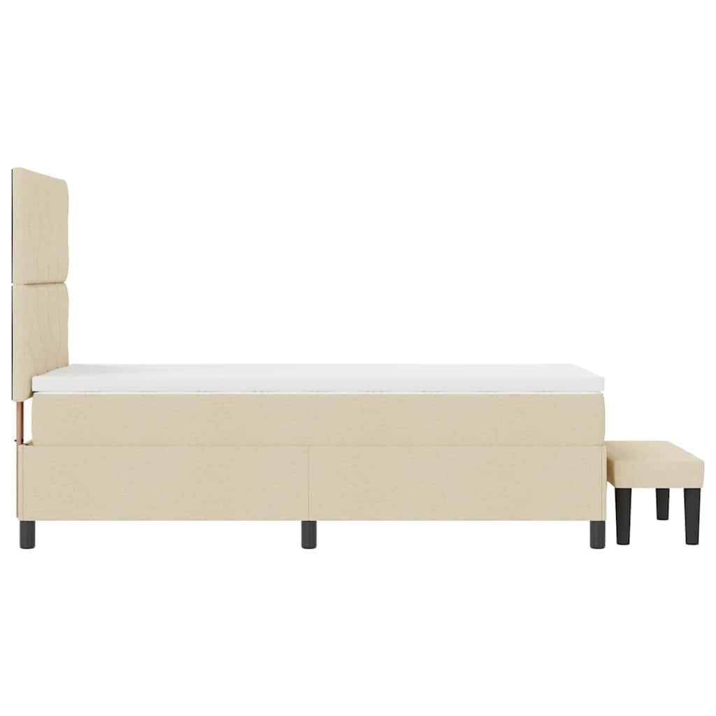 Boxspringbett mit Matratze Creme 100 x 200 cm Stoff
