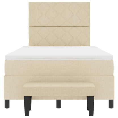 vidaXL Boxspringbett mit Matratze Creme 120 x 190 cm Stoff
