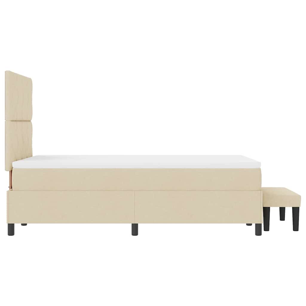 vidaXL Boxspringbett mit Matratze Creme 120 x 190 cm Stoff