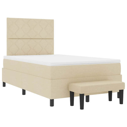 Boxspringbett mit Matratze Creme 120 x 200 cm Stoff