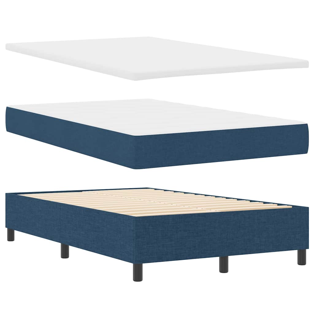 Boxspringbett mit Matratze mit Kopfteil Blau 120 x 200 cm Stoff