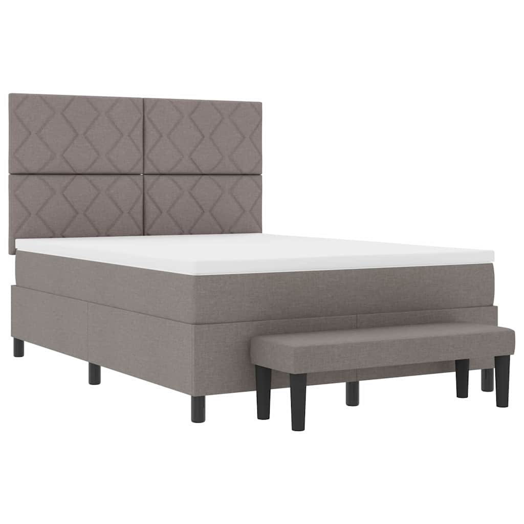 Boxspringbett mit Matratze Taupe 160 x 200 cm Stoff