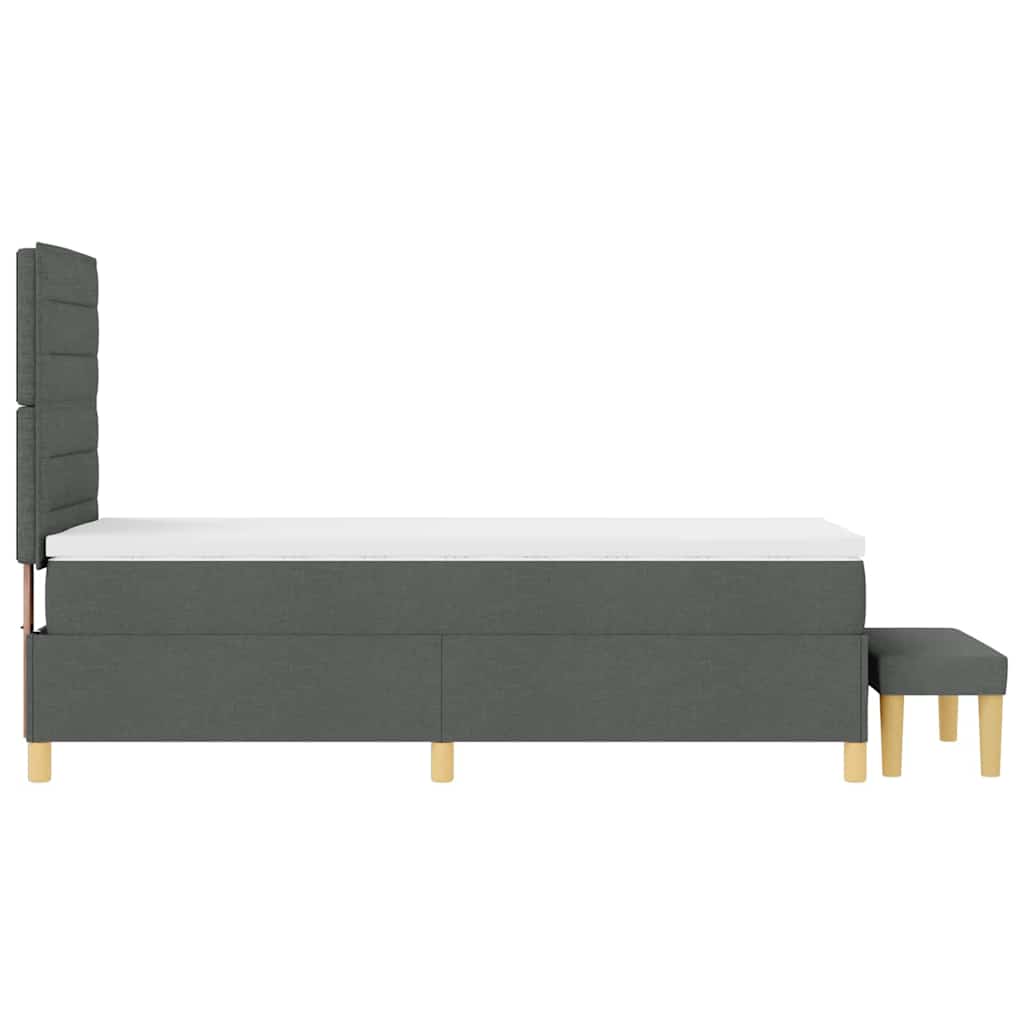 Boxspringbett mit Matratze Dunkelgrau 80 x 200 cm Stoff