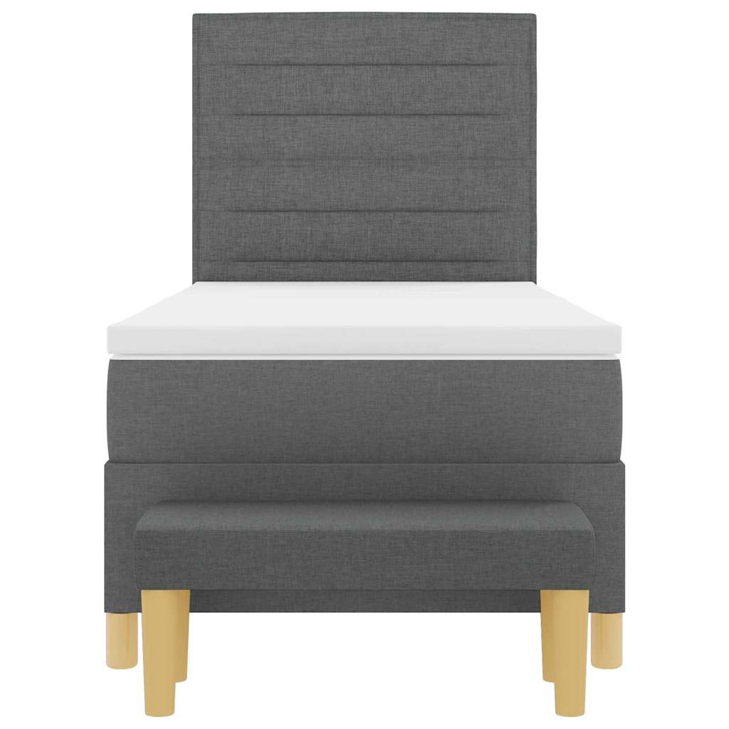 Boxspringbett mit Matratze Dunkelgrau 90 x 190 cm Stoff
