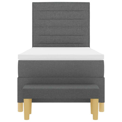 Boxspringbett mit Matratze Dunkelgrau 90 x 190 cm Stoff