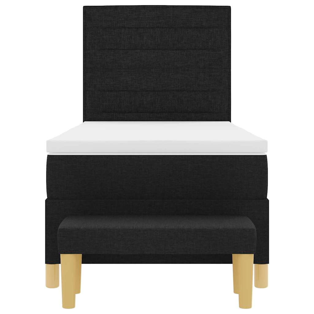 Boxspringbett mit Matratze Schwarz 90 x 190 cm Stoff