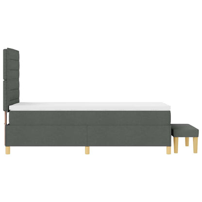 Boxspringbett mit Matratze Dunkelgrau 90 x 200 cm Stoff