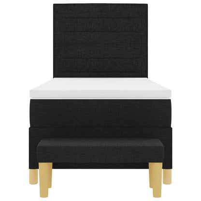 Boxspringbett mit Matratze Schwarz 90 x 200 cm Stoff