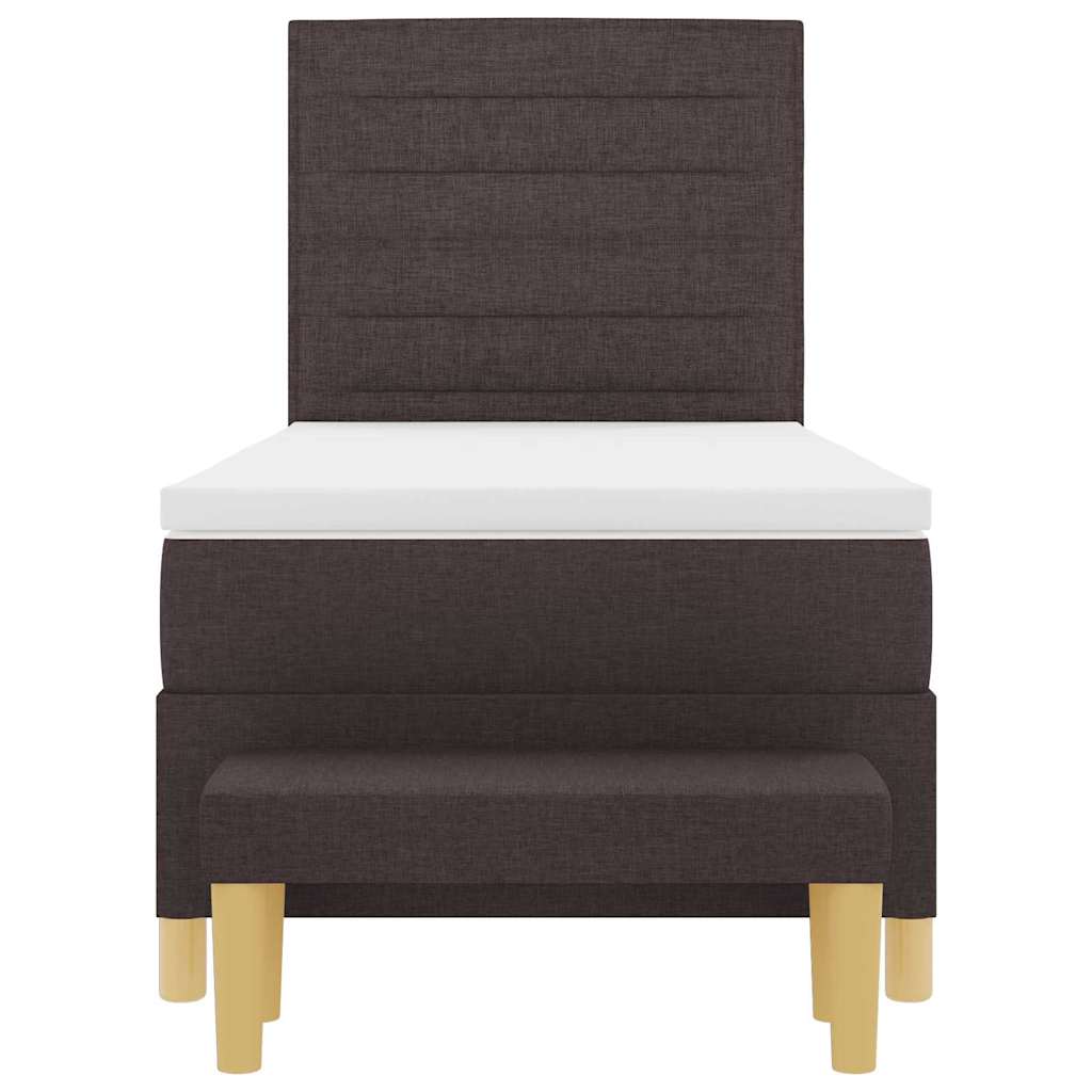 Boxspringbett mit Matratze Dunkelbraun 90 x 200 cm Stoff