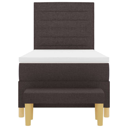 Boxspringbett mit Matratze Dunkelbraun 90 x 200 cm Stoff