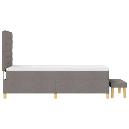 Boxspringbett mit Matratze mit Kopfteil Taupe 90 x 200 cm Stoff