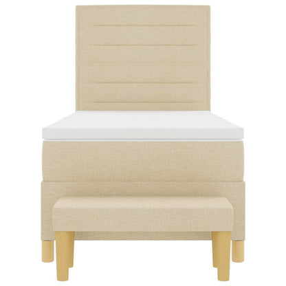 Boxspringbett mit Matratze mit Kopfteil Creme 90 x 200 cm Stoff