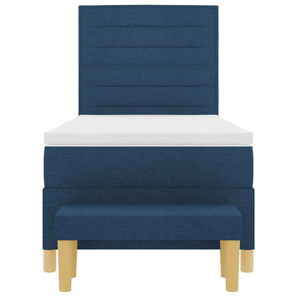 Boxspringbett mit Matratze mit Kopfteil Blau 90 x 200 cm Stoff