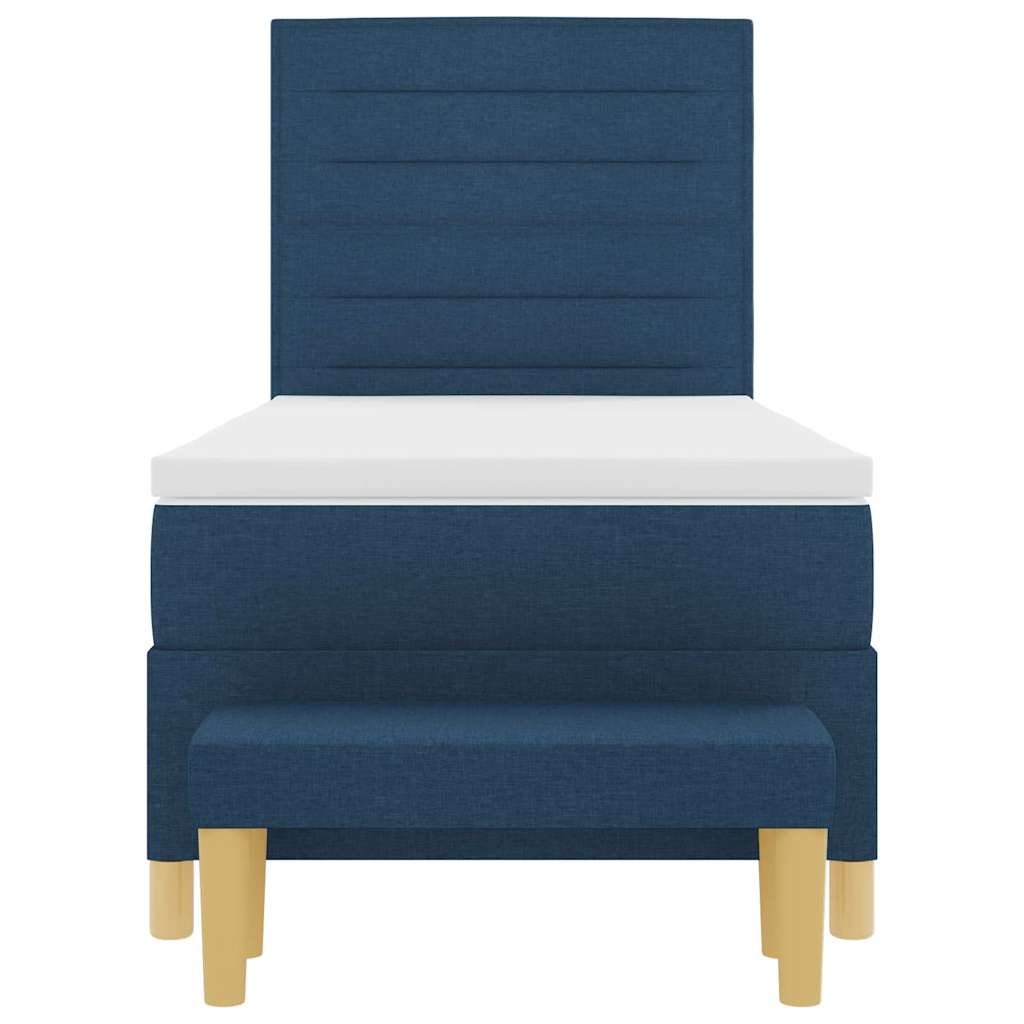 Boxspringbett mit Matratze mit Kopfteil Blau 100 x 200 cm Stoff