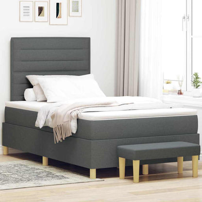 Boxspringbett mit Matratze Dunkelgrau 120 x 190 cm Stoff