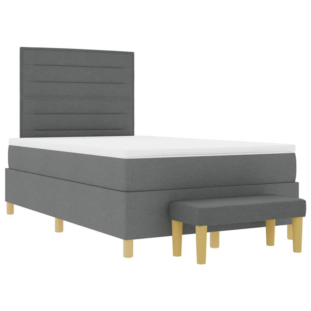 Boxspringbett mit Matratze Dunkelgrau 120 x 190 cm Stoff