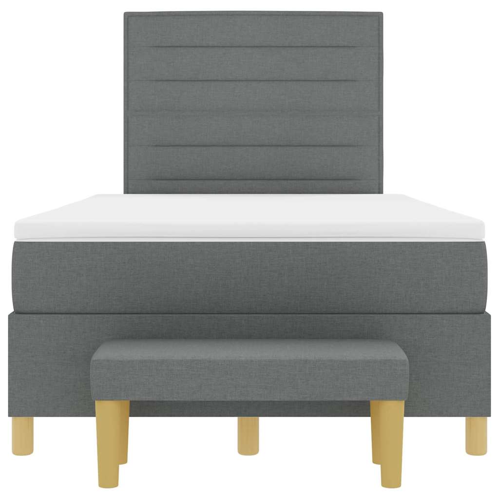 Boxspringbett mit Matratze Dunkelgrau 120 x 190 cm Stoff