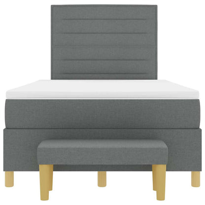 Boxspringbett mit Matratze Dunkelgrau 120 x 190 cm Stoff