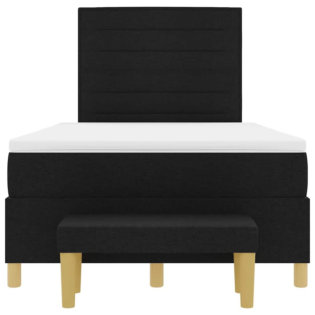 Boxspringbett mit Matratze Schwarz 120 x 190 cm Stoff