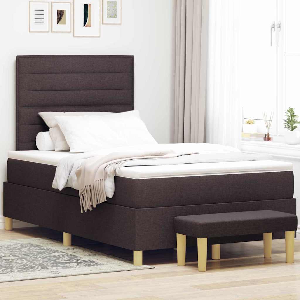 Boxspringbett mit Matratze Dunkelbraun 120 x 190 cm Stoff