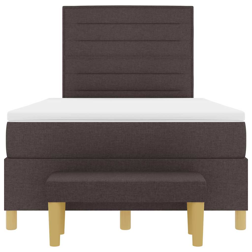 Boxspringbett mit Matratze Dunkelbraun 120 x 190 cm Stoff