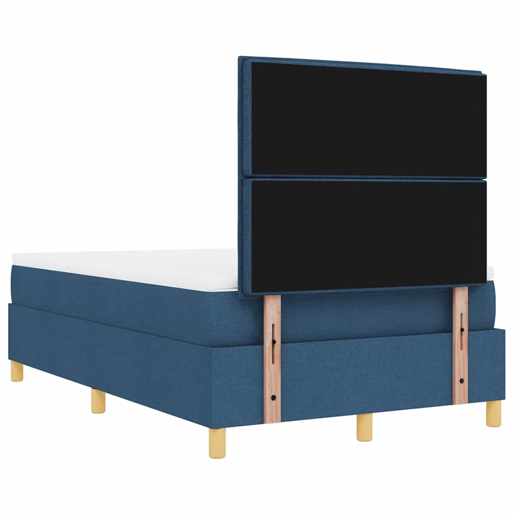 Boxspringbett mit Matratze mit Kopfteil Blau 120 x 190 cm Stoff