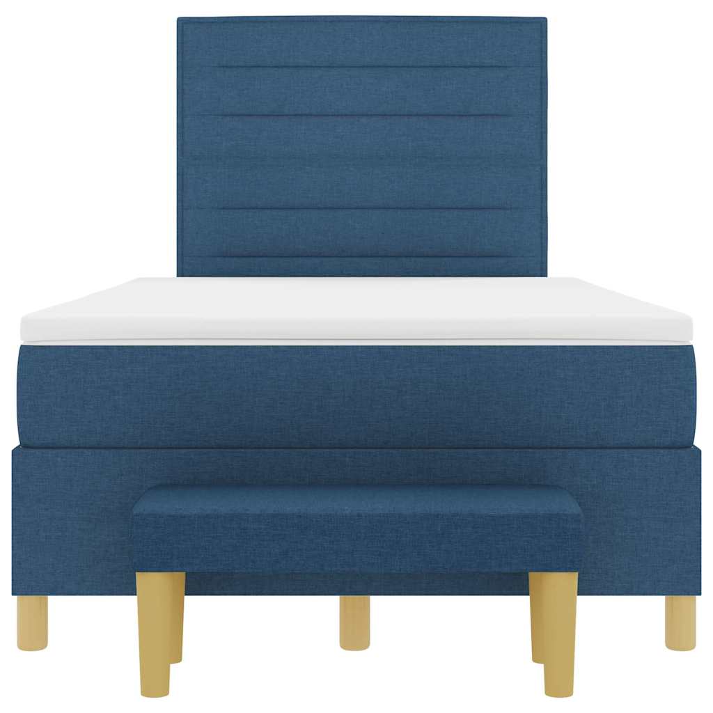 Boxspringbett mit Matratze mit Kopfteil Blau 120 x 190 cm Stoff
