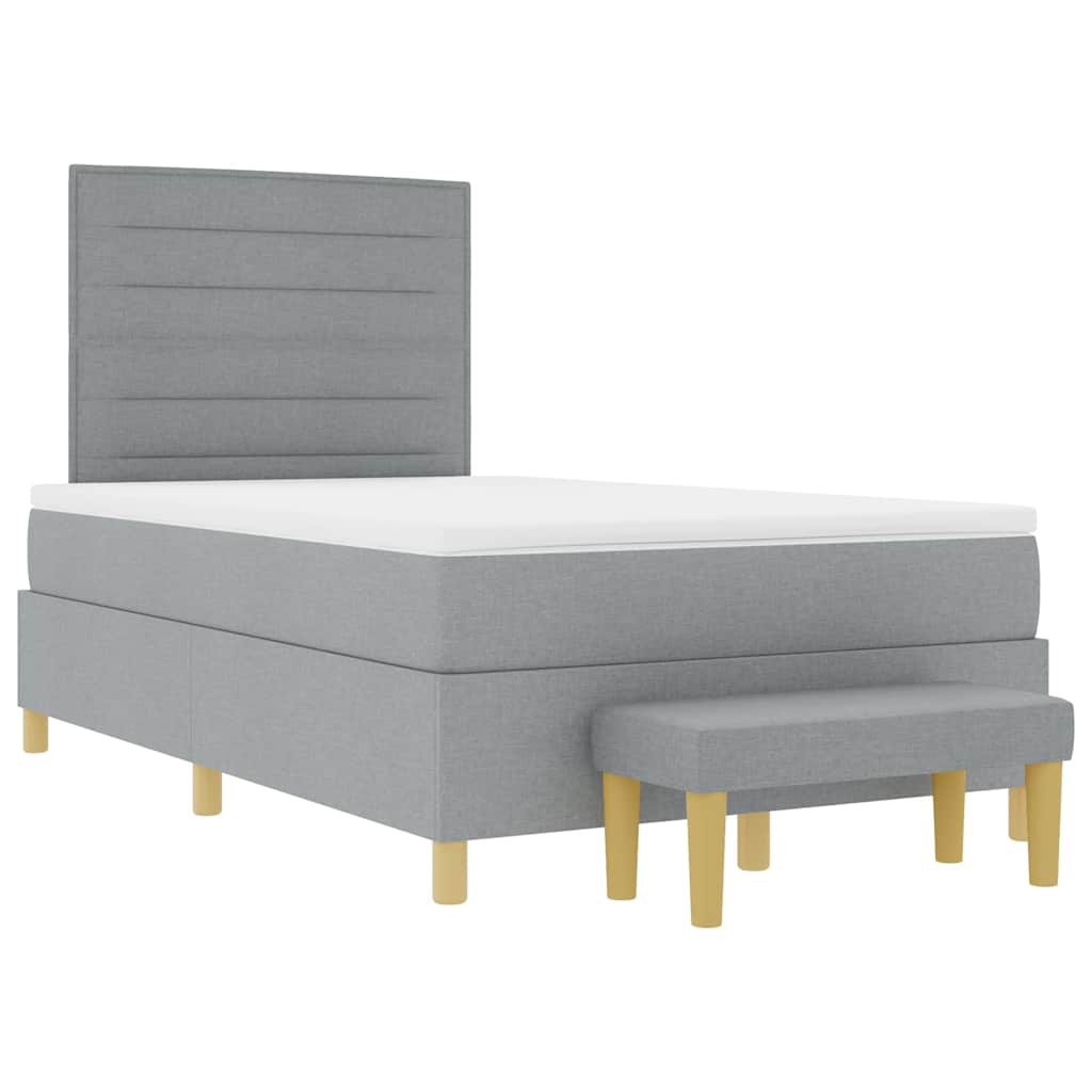 Boxspringbett mit Matratze Hellgrau 120 x 200 cm Stoff