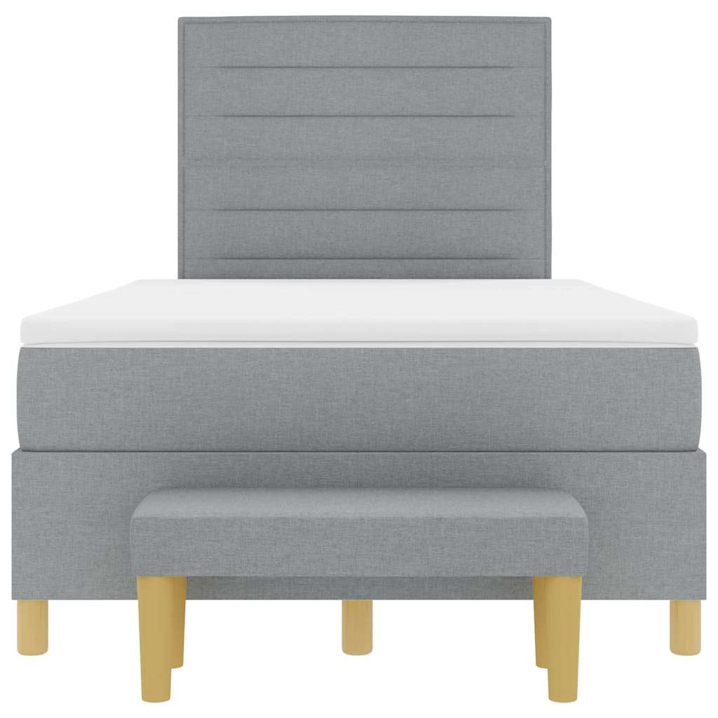 Boxspringbett mit Matratze Hellgrau 120 x 200 cm Stoff