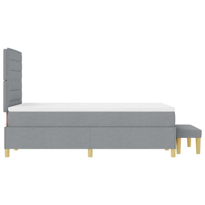 Boxspringbett mit Matratze Hellgrau 120 x 200 cm Stoff